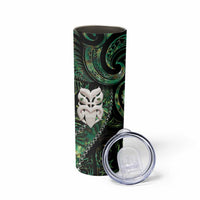 New Zealand Aotearoa Skinny Tumbler Maori Wheku Paua Shell Glitter Green LT05 - Polynesian Pride