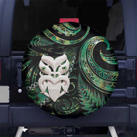 New Zealand Aotearoa Spare Tire Cover Maori Wheku Paua Shell Glitter Green LT05 - Polynesian Pride