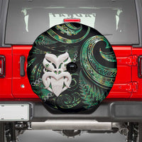 New Zealand Aotearoa Spare Tire Cover Maori Wheku Paua Shell Glitter Green LT05 - Polynesian Pride