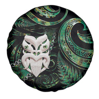 New Zealand Aotearoa Spare Tire Cover Maori Wheku Paua Shell Glitter Green LT05 - Polynesian Pride