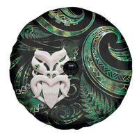 New Zealand Aotearoa Spare Tire Cover Maori Wheku Paua Shell Glitter Green LT05 - Polynesian Pride
