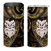 New Zealand Aotearoa 4 in 1 Can Cooler Tumbler Maori Wheku Paua Shell Glitter Gold LT05 One Size: 16 oz Gold - Polynesian Pride