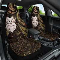 New Zealand Aotearoa Car Seat Cover Maori Wheku Paua Shell Glitter Gold LT05 One Size Gold - Polynesian Pride