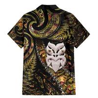 New Zealand Aotearoa Family Matching Mermaid Dress and Hawaiian Shirt Maori Wheku Paua Shell Glitter Gold LT05 - Polynesian Pride