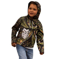 New Zealand Aotearoa Kid Hoodie Maori Wheku Paua Shell Glitter Gold LT05 - Polynesian Pride
