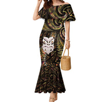 New Zealand Aotearoa Mermaid Dress Maori Wheku Paua Shell Glitter Gold LT05 Women Gold - Polynesian Pride