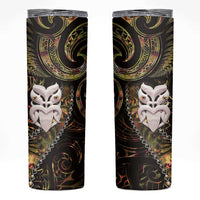 New Zealand Aotearoa Skinny Tumbler Maori Wheku Paua Shell Glitter Gold LT05 Gold - Polynesian Pride