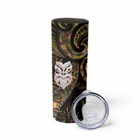 New Zealand Aotearoa Skinny Tumbler Maori Wheku Paua Shell Glitter Gold LT05 - Polynesian Pride