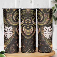 New Zealand Aotearoa Skinny Tumbler Maori Wheku Paua Shell Glitter Gold LT05 - Polynesian Pride