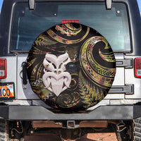 New Zealand Aotearoa Spare Tire Cover Maori Wheku Paua Shell Glitter Gold LT05 Gold - Polynesian Pride