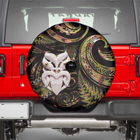 New Zealand Aotearoa Spare Tire Cover Maori Wheku Paua Shell Glitter Gold LT05 - Polynesian Pride
