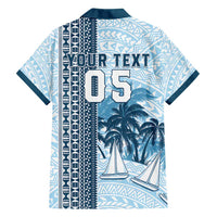 Custom Fiji Regatta Family Matching Long Sleeve Bodycon Dress and Hawaiian Shirt Palm Tree Tapa Pattern LT05 - Polynesian Pride