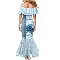 Custom Fiji Regatta Family Matching Mermaid Dress and Hawaiian Shirt Palm Tree Tapa Pattern LT05 - Polynesian Pride