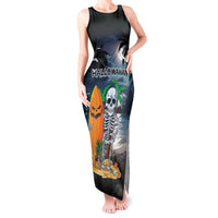 Personalised Hawaii Halloween Tank Maxi Dress Hallowaiian Skeleton Surf