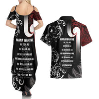 New Zealand Aotearoa Mana Wahine Couples Matching Summer Maxi Dress and Hawaiian Shirt LT05 - Polynesian Pride