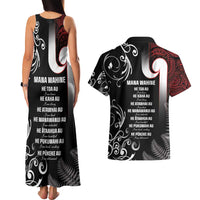 New Zealand Aotearoa Mana Wahine Couples Matching Tank Maxi Dress and Hawaiian Shirt LT05 - Polynesian Pride