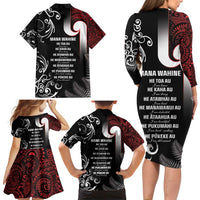 New Zealand Aotearoa Mana Wahine Family Matching Long Sleeve Bodycon Dress and Hawaiian Shirt LT05 - Polynesian Pride
