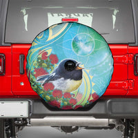 New Zealand Tomtit Spare Tire Cover Maori Koru With Pohutukawa Galaxy Style LT05 - Polynesian Pride