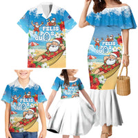 Guam Christmas Family Matching Mermaid Dress and Hawaiian Shirt Felis Pasgua Chilling Santa LT05 - Polynesian Pride