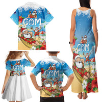 Guam Christmas Family Matching Tank Maxi Dress and Hawaiian Shirt Felis Pasgua Chilling Santa LT05 - Polynesian Pride