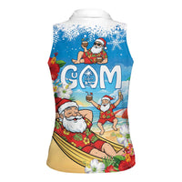 Guam Christmas Women Sleeveless Polo Shirt Felis Pasgua Chilling Santa LT05 - Polynesian Pride