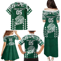 Custom Hawaii Football Family Matching Puletasi and Hawaiian Shirt Rainbow Warriors Tropical Vibes LT05 - Polynesian Pride