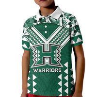 Custom Hawaii Football Kid Polo Shirt Rainbow Warriors Tropical Vibes - Polynesian Pride