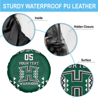 Custom Hawaii Football Spare Tire Cover Rainbow Warriors Tropical Vibes - Polynesian Pride