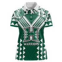 Custom Hawaii Football Women Polo Shirt Rainbow Warriors Tropical Vibes - Polynesian Pride