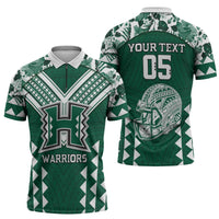 Custom Hawaii Football Zipper Polo Shirt Rainbow Warriors Tropical Vibes - Polynesian Pride