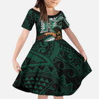 Hawaii Ikaika Warrior Football Kid Short Sleeve Dress Polynesian Tribal Tattoo LT05 KID Black - Polynesian Pride