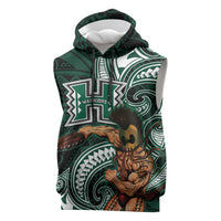 Hawaii Ikaika Warrior Football Sleeveless Hoodie Polynesian Tribal Tattoo LT05 Black - Polynesian Pride