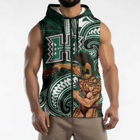 Hawaii Ikaika Warrior Football Sleeveless Zip Hoodie Polynesian Tribal Tattoo LT05 - Polynesian Pride