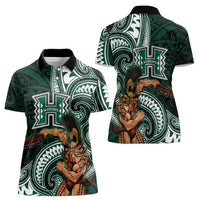 Hawaii Ikaika Warrior Football Women Polo Shirt Polynesian Tribal Tattoo LT05 - Polynesian Pride