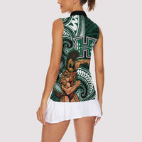 Hawaii Ikaika Warrior Football Women Sleeveless Polo Shirt Polynesian Tribal Tattoo LT05 - Polynesian Pride
