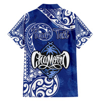 Personalised Hafa Adai Guam History and Chamorro Heritage Day Family Matching Tank Maxi Dress and Hawaiian Shirt Blue Latte Stone LT05 - Polynesian Pride