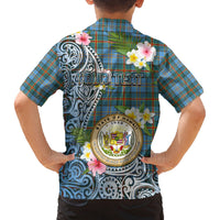 Personalised Hawaii State Family Matching Tank Maxi Dress and Hawaiian Shirt Tropical Flowers With Tartan Pattern LT05 - Polynesian Pride