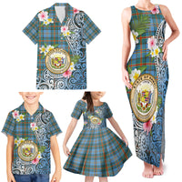 Personalised Hawaii State Family Matching Tank Maxi Dress and Hawaiian Shirt Tropical Flowers With Tartan Pattern LT05 - Polynesian Pride