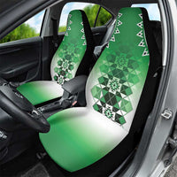 New Zealand Car Seat Cover Poutama Mix Green Taniko Inspired Art LT05 - Polynesian Pride