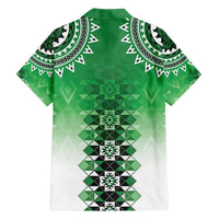 New Zealand Family Matching Tank Maxi Dress and Hawaiian Shirt Poutama Mix Green Taniko Inspired Art LT05 - Polynesian Pride