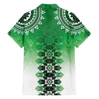 New Zealand Hawaiian Shirt Poutama Mix Green Taniko Inspired Art LT05