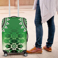 New Zealand Luggage Cover Poutama Mix Green Taniko Inspired Art LT05