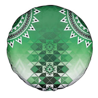 New Zealand Spare Tire Cover Poutama Mix Green Taniko Inspired Art LT05 - Polynesian Pride