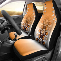 New Zealand Car Seat Cover Poutama Mix Orange Taniko Inspired Art LT05 - Polynesian Pride