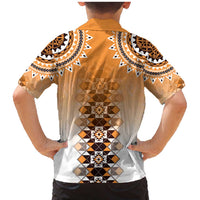 New Zealand Family Matching Mermaid Dress and Hawaiian Shirt Poutama Mix Orange Taniko Inspired Art LT05 - Polynesian Pride