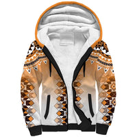 New Zealand Sherpa Hoodie Poutama Mix Orange Taniko Inspired Art LT05 Unisex Orange - Polynesian Pride