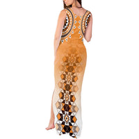 New Zealand Tank Maxi Dress Poutama Mix Orange Taniko Inspired Art LT05 - Polynesian Pride