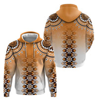 New Zealand Zip Hoodie Poutama Mix Orange Taniko Inspired Art LT05 - Polynesian Pride