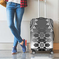 New Zealand Luggage Cover Poutama Mix Gray Taniko Inspired Art LT05