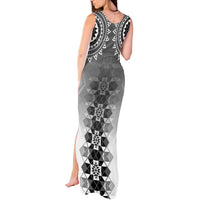 New Zealand Tank Maxi Dress Poutama Mix Gray Taniko Inspired Art LT05 - Polynesian Pride